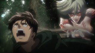 FULL HD ENG SUB Shingeki No Kyojin  Female Titan Confronts Eren [upl. by Cherida]