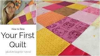 Your First Quilt  Beginner Tutorial Part 1 [upl. by Aietal4]