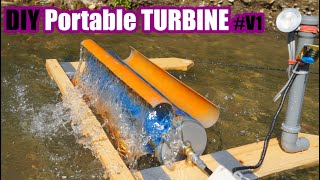 DIY Portable Water Turbine Power V1  Easy Making [upl. by Nnaitsirhc235]