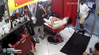 Caught On Camera Man Robs Bronx Barbershop At Gunpoint Gets Away With Nearly 30K Worth Of Propert [upl. by Eniliuqcaj]