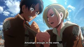 Annie vs Eren hand to hand combat Attack on Titan [upl. by Tirrej473]