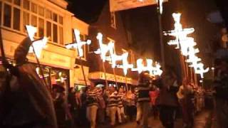 England  Bonfire Night in Lewes  November 5 [upl. by Eornom815]