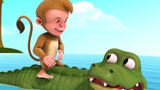 The Monkey and the Crocodile Story  Stories for Children  Infobells [upl. by Yssis361]