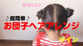 【簡単かわいい】お団子ヘアアレンジ！ツイン！ [upl. by Ahmed]