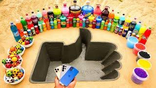 How to make Like Hand with Cement S25 amp iPhone 16 vs Big Coca Cola and Mentos Schweppes amp Mirinda [upl. by Wendolyn20]