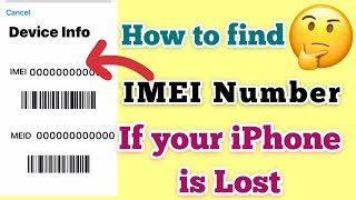 How to find the IMEI number of lost iPhone or without iPhone [upl. by Walliw]