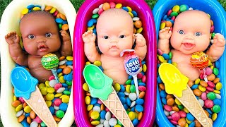 5 Minutes Satisfying Video  Mixing Funny Candy ASMR amp Make Up in 3 Bathtubs with Magic MampMs Slime [upl. by Eanyl553]