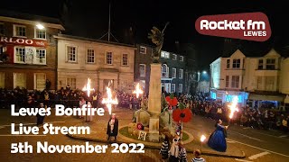 Lewes Bonfire 2022 Live [upl. by Atteuqehs]