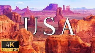 FLYING OVER THE USA 4K UHD  Relaxing Music With Stunning Beautiful Nature 4K Video Ultra HD [upl. by Revell]