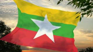 Flag and anthem of Myanmar [upl. by Akinuahs]