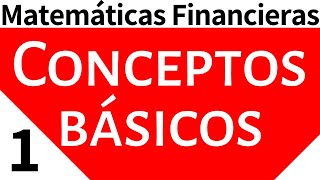 Matemáticas Financieras Conceptos Básicos Tema 1 [upl. by Ynohtona]