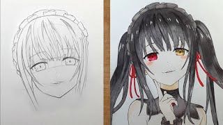 How to Draw KURUMI  Date a Live   Cara Menggambar Anime [upl. by Fillander]