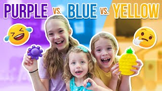 Purple Vs Blue Vs Yellow Fidget Shopping Challenge [upl. by Angelika964]