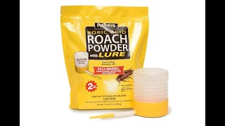 HARRIS Boric Acid Roach and Silverfish Killer Powder wLure 32oz  Overview [upl. by Aleehs]