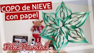 Copo de nieve de papel fácil en 3D ❄ ¿Cómo hacerlo [upl. by Hermina]