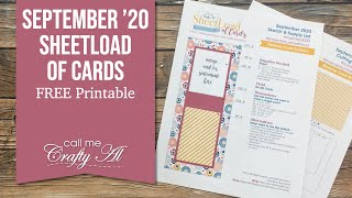 September 2020 SheetLoad of Cards  Debut amp FREE Printable [upl. by Dolhenty]