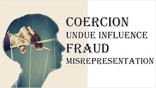 Coercion Undue Influence Fraud Misrepresentation  Indian Contract Act 1872  Law Guru [upl. by Fihsak706]