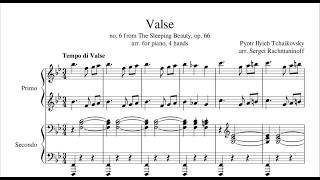 The Sleeping Beauty Waltz Tchaikovsky  Piano 4 Hands Arr Rachmaninoff [upl. by Ofori445]