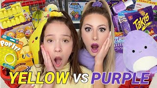 PURPLE VS YELLOW NO BUDGET SHOPPING CHALLENGE 💜💛 [upl. by Doroteya514]