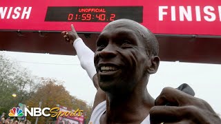 15940 Kipchoge runs historic first sub2 hour marathon  NBC Sports [upl. by Aierdna]