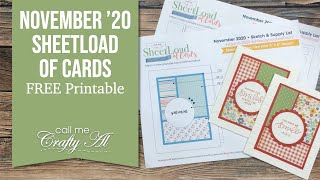 November 2020 SheetLoad of Cards  Debut amp FREE Printable [upl. by Mireille]