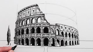 How to Draw The Colosseum in Perspective [upl. by Berkeley]