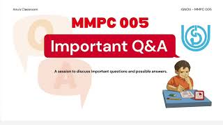 MMPC 005  IGNOU  Important Previous Year Questions and Answers Part 1 [upl. by Akirdnahs]