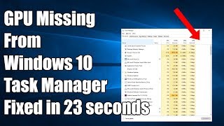 GPU Not Showing in Task Manager Windows 10 [upl. by Aoniak]