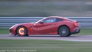 Ferrari F12 Berlinetta HOT Glowing Brakes amp Flames [upl. by Hough629]