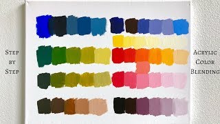 PRIMARY COLORS ONLY Acrylic Color Mixing Tutorial ColorByFeliks [upl. by Belle]