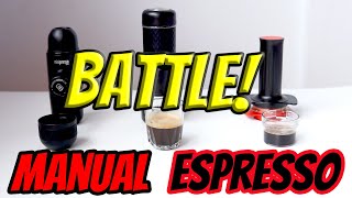 COFFEE BATTLE THE BEST MANUAL ESPRESSO MAKER quotMINIPRESSOquot VS quotSTARESSOquot VS quotCAFFLANO KOMPRESSOquot [upl. by Blain]