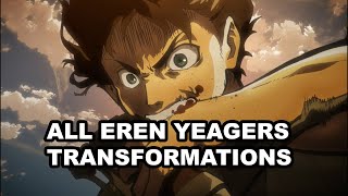 All Transformations from Eren Yeager in Attack on Titan ALL SEASONS Dub [upl. by Colleen165]