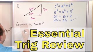 06  Review of Essential Trigonometry Sin Cos Tangent  Trig Identities amp Functions [upl. by Kurt649]