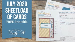 July 2020 SheetLoad of Cards  Debut amp FREE Printable [upl. by Oiramed]