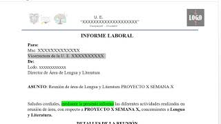 📄 MODELO DE INFORME LABORAL 2021 ✅ FÁCIL Y RÁPIDO [upl. by Pressey]