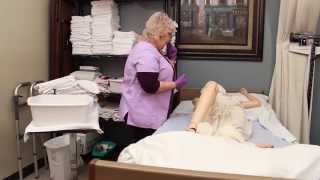 Caregiver Skills Cleaning Back and Buttocks [upl. by Sutphin]