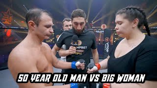 Intergender MMA Match  50 Year Old Man vs The Moscow Brute [upl. by Studdard174]