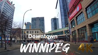 Winnipeg Manitoba Canada 🇨🇦 4k Downtown [upl. by Ellinad31]