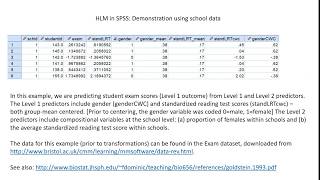 Multilevel modeling using SPSS July 2019 [upl. by Cirek]