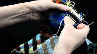 How to Knit Intarsia knitting Part 2 Darning Ends  k1p1 TV [upl. by Anividul]