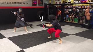 Sparring Thai Dual Swords Versus Spear  HEMA and SE Asian Arts [upl. by Aytnahs]