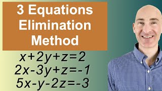 Solving Systems of 3 Equations Elimination [upl. by Oiramej]