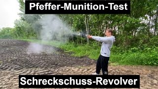 Schreckschussrevolver Schusstest mit Pfeffermunition [upl. by Suiremed]