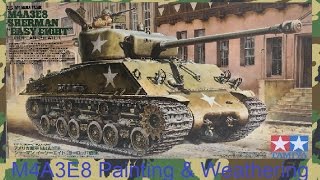 Tamiya 135 M4A3E8 Sherman Tank  Painting amp Weathering [upl. by Reyna646]