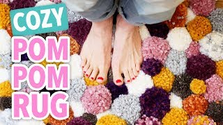 DIY Cozy Pom Pom Rug  HGTV Handmade [upl. by Sidwell]