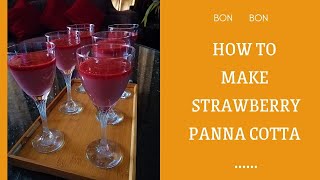 Easy Strawberry Panna Cotta Recipe  BoN Bon [upl. by Llenrahs]