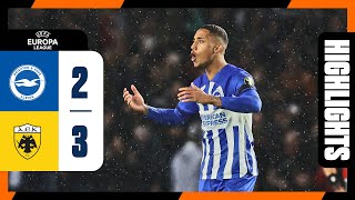 UEL Highlights Brighton 2 AEK Athens 3 [upl. by Ynneg43]