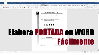 CÓMO HACER UNA PORTADA EN WORD FÁCILMENTE [upl. by Akisey]