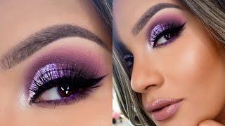 PASO A PASO OJOS AHUMADOS EN MORADO  AbrilDoesMakeup â™¡ [upl. by Hctud]