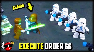 CRAZY EPIC LEGO Star Wars Order 66 Jedi Temple BATTLE [upl. by Eveleen]